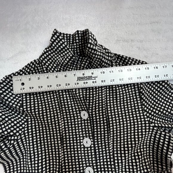 Habitat Womens Black & White Checkered Textured Button-Up Swing Jacket Small - Picture 6 of 8